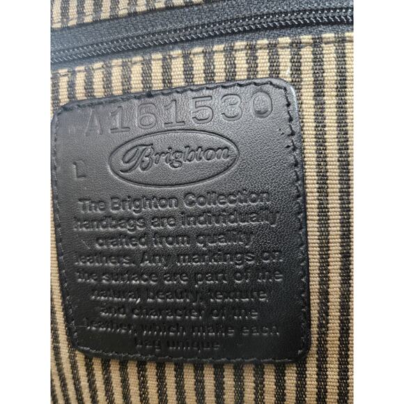 Brighton Black & Brown Croco Embossed‎ Leather Shoulder Bag Purse - Picture 3 of 8